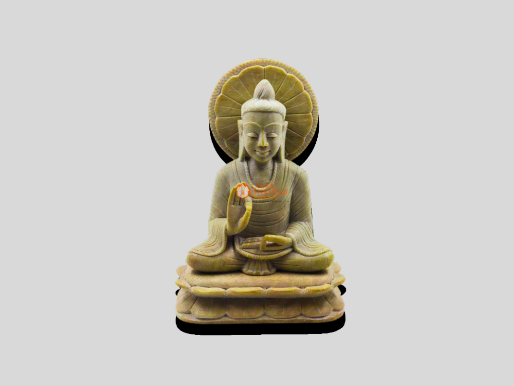 Religious Lord Buddha Statue/Figurine Hand Carved Soapstone Marble Craft